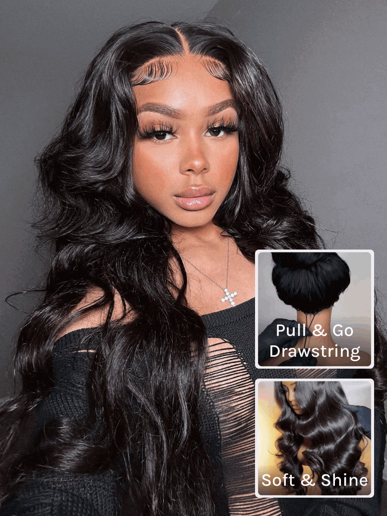 Klaiyi Hair 360 Body Wave Transparent Lace Frontal Wig Full Lace Wigs 180% Density Human Hair Wigs Flash Sale