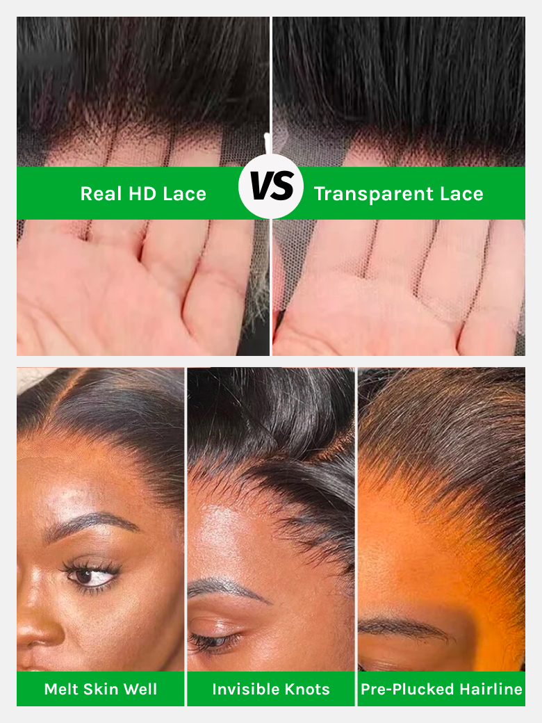 Klaiyi Body Wave No Glue Wigs 13x4 Invisible Transparent Lace Front Human Hair Wigs Pre-everything Wig