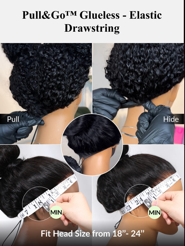 Klaiyi Reddish Brown Jerry Curly 7x5 Bye Bye Knots Human Hair Wig Put On and Go Glueless Lace Wig